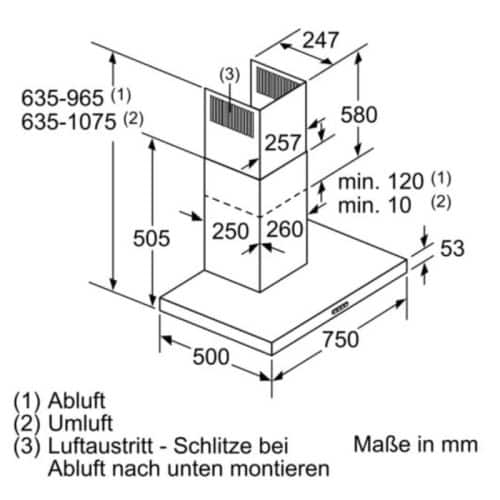 Kích thước máy hút mùi Siemens LC77BHM50