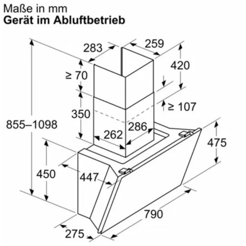 Kích thước máy hút mùi Siemens LC81KAN60