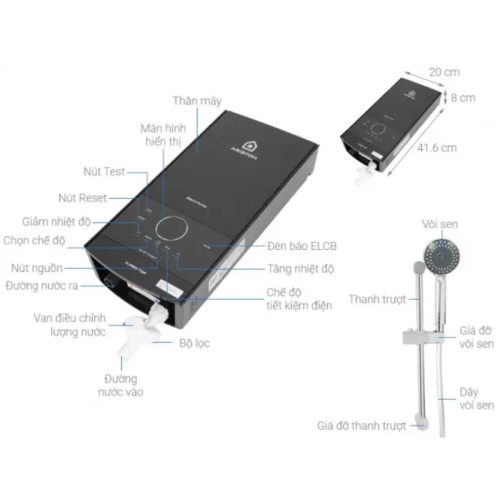 Kích thước máy nước nóng Ariston AURES TOP 4.5P