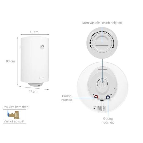 Kích thước máy nước nóng Ariston PRO R 100 V 2.5 FE 100 Lít