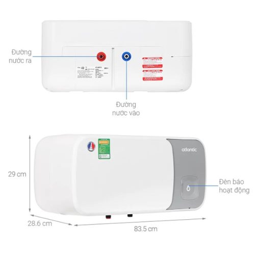 Kích thước máy nước nóng Atlantic SWH 30H M-14 ESA SLIM 833057
