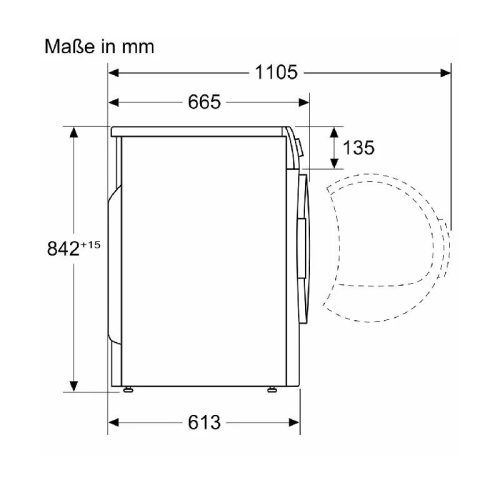 Kích thước máy sấy quần áo Siemens WQ46B2DX40