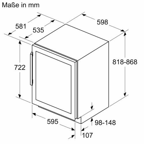 Kích thước tủ rượu Siemens KU21WAHG0