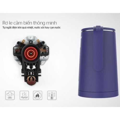 Rơ le ấm siêu tốc inox 2 Lớp Sunhouse SHD1355 1.8 Lít