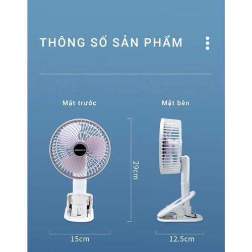 Thông số quạt để bàn có sạc tích điện Perfect PF-QB2150