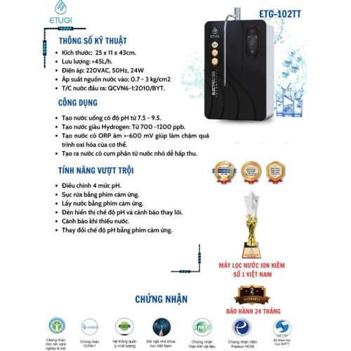Ảnh máy lọc nước ion kiềm Etugi ETG102TT-2024