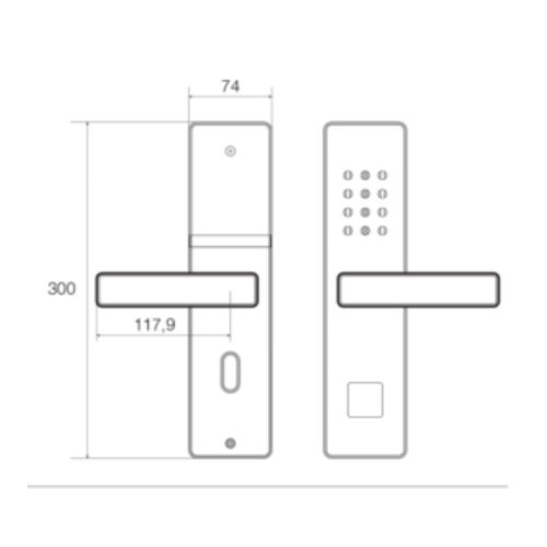 Kích thước khóa thẻ từ Faster HFS6080GL