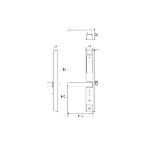 Kích thước khóa thông minh Faster FS6600 BL