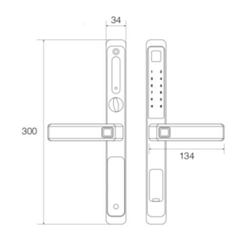 Kích thước khóa thông minh Faster FS6900 Grey