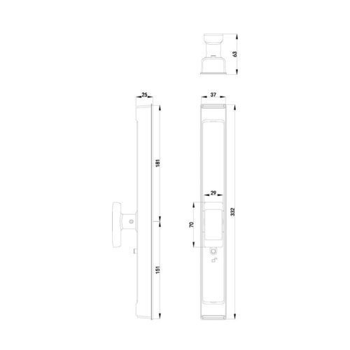 Kích thước khóa thông minh Faster FS6901 BL