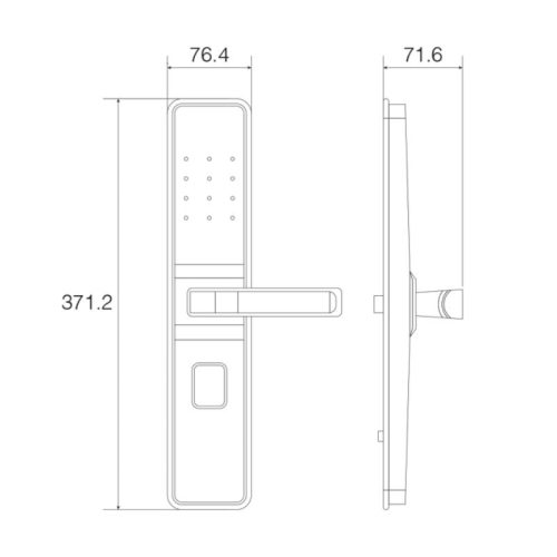Kích thước khóa thông minh Faster FS800-BR