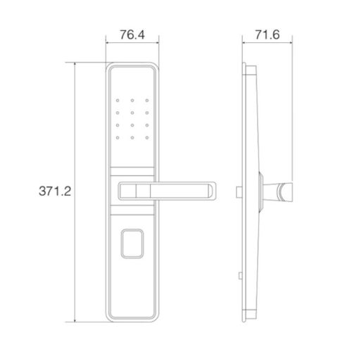 Kích thước khóa thông minh Faster FS800S APP BL