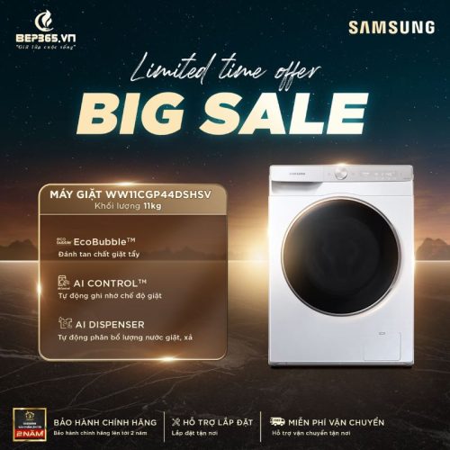 Big sale Máy Giặt Samsung Inverter 11 Kg WW11CGP44DSHSV cửa trước