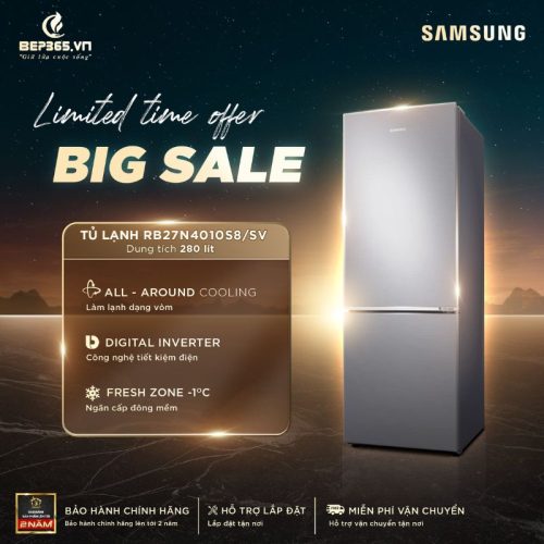 Big sale tủ Lạnh 2 cánh Inverter 280 Lít Samsung RB27N4010S8