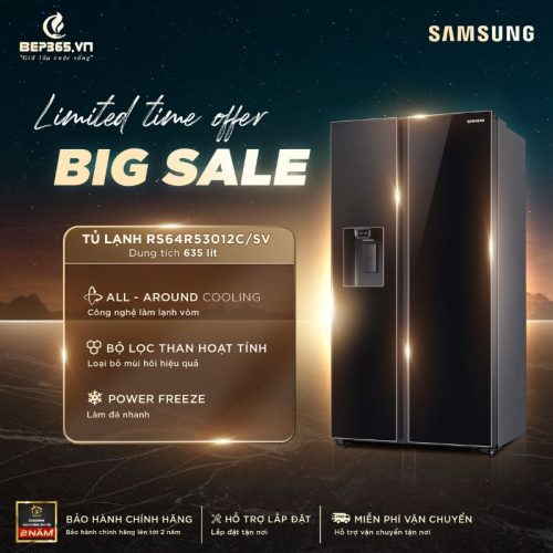 Big sale Tủ Lạnh 2 cánh side by side Inverter 635 Lít Samsung RS64R53012C/SV