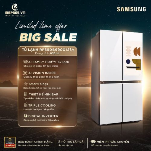 Big sale Tủ Lạnh 4 cánh Multi door Inverter 636 Lít Samsung RF65DB990012SV