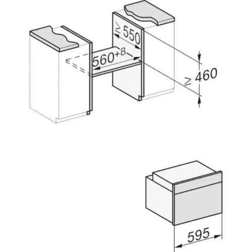Kích thước lò nướng âm tủ Miele H 7244 B OBSW