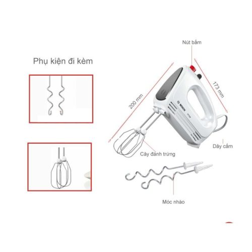 Kích thước máy đánh trứng cầm tay Bosch MFQ22100