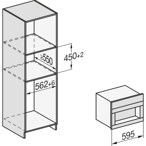 Kích thước máy pha cà phê Miele CVA 7845 OBSW