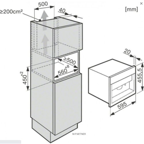 Kích thước máy pha cà phê Miele CVA 7440