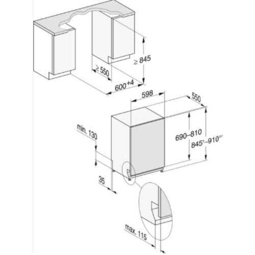 Kích thước máy rửa bát Miele G 7362