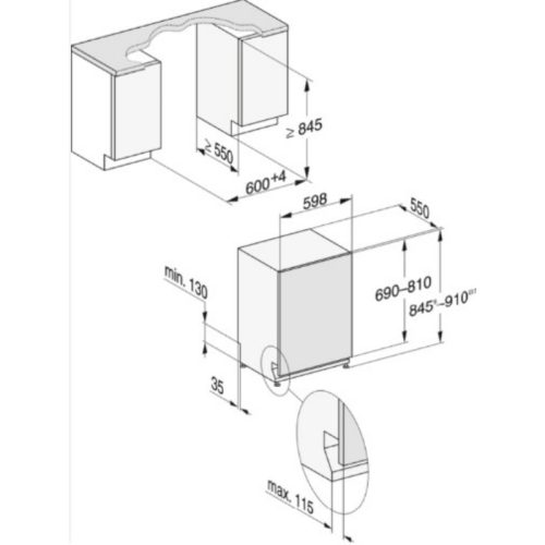 Kích thước máy rửa bát Miele G 7460