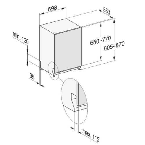 Kích thước máy rửa bát Miele G 7975