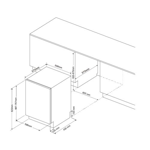 Kích Thước Máy rửa chén MDW14-B09FI