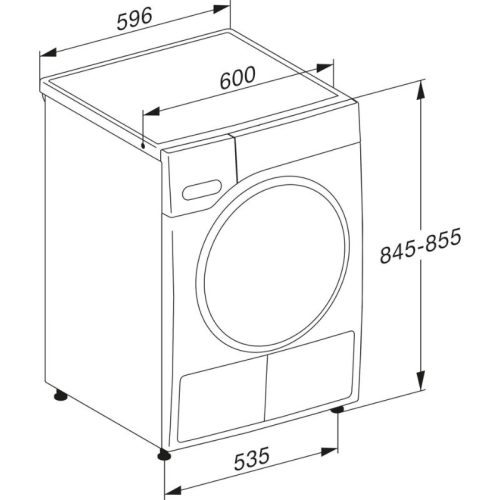 Kích thước máy sấy bơm nhiệt Miele TWC364WP