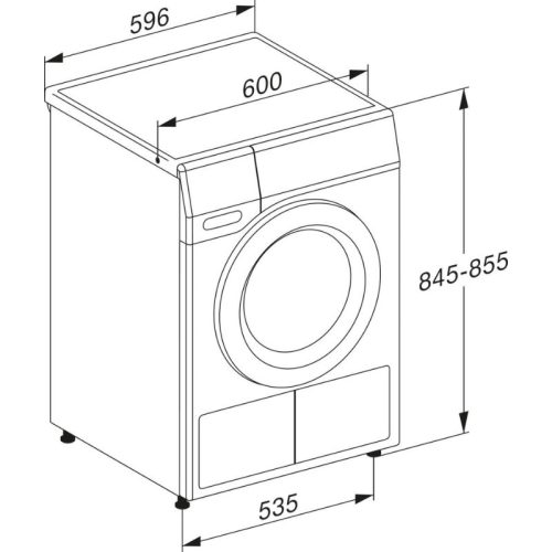 Kích thước máy sấy bơm nhiệt Miele TWR780WP