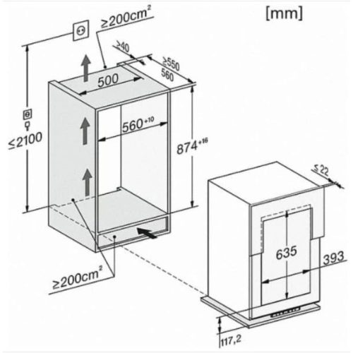 Kích thước Tủ Bảo Quản Rượu Vang Miele KWT 6422 i