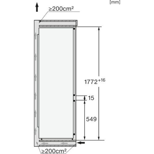 Kích thước tủ lạnh Miele KF 7742 C - 255L