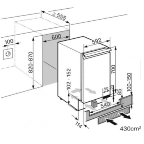 Kích thước tủ rượu Miele KWT 6321