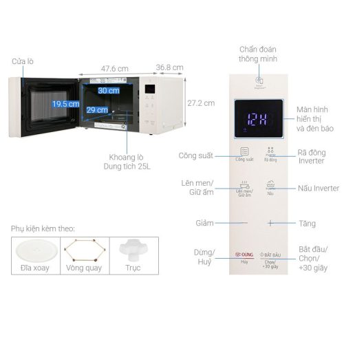 Thông số lò vi sóng LG NeoChef™ 25l Inverter MS2535GIK.BSEPLVN