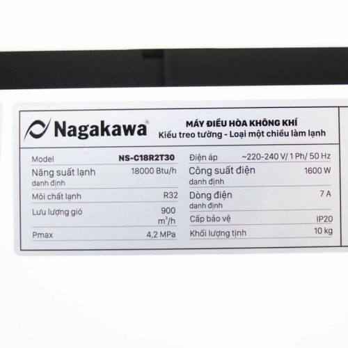 thông tin Điều hòa 1 chiều Nagakawa NS-C18R2T30/B52
