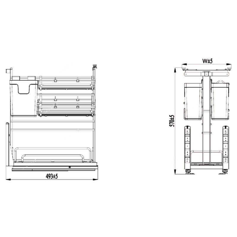 Giá dao thớt nan oval, ray giảm chấn Eurogold EPO4335 5 Kích Thước Giá dao thớt nan oval, ray giảm chấn Eurogold EPV2035F