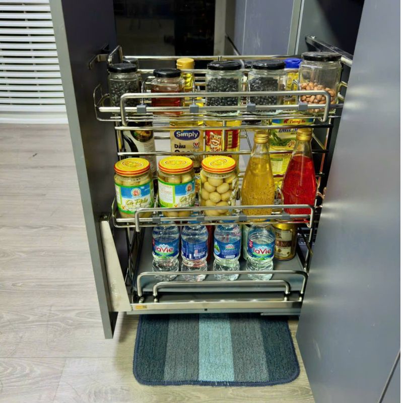 Giá gia vị nan oval, ray giảm chấn Eurogold EPO5330 4 Ảnh Giá gia vị nan oval, ray giảm chấn Eurogold EPV3030F