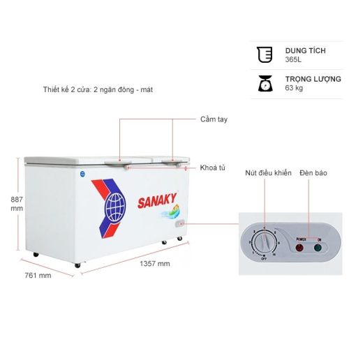 Kích Thước Tủ Đông SANAKY VH5699W1