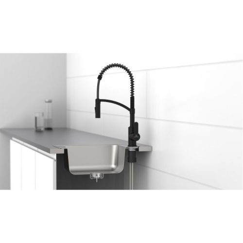 Ảnh vòi rửa bát Wasserwerk WK 3 Black with spiral spring 700556 màu đen