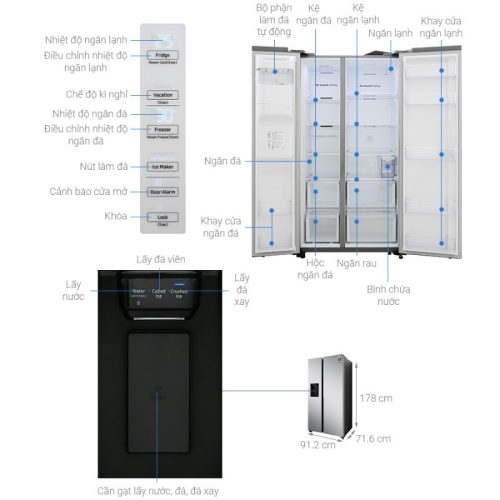 Điều khiển tủ lạnh Samsung RS64R5101SL/SV