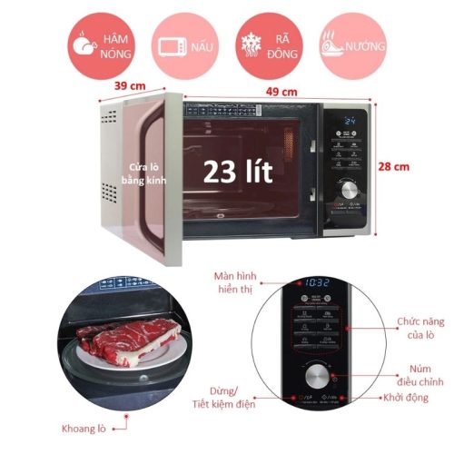 Kích Thước Lò vi sóng Samsung MG23F301TAS/SV