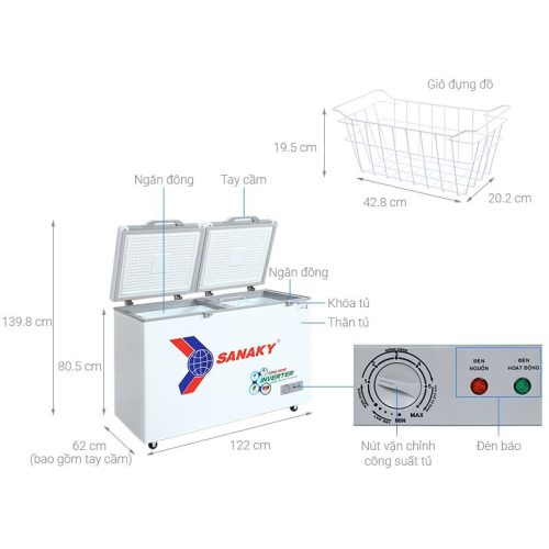Kích thước Tủ Đông SANAKY VH3699A4K