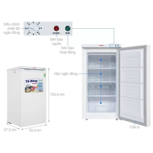 Kích Thước Tủ đông đứng Sanaky VH-160VD 118 lít