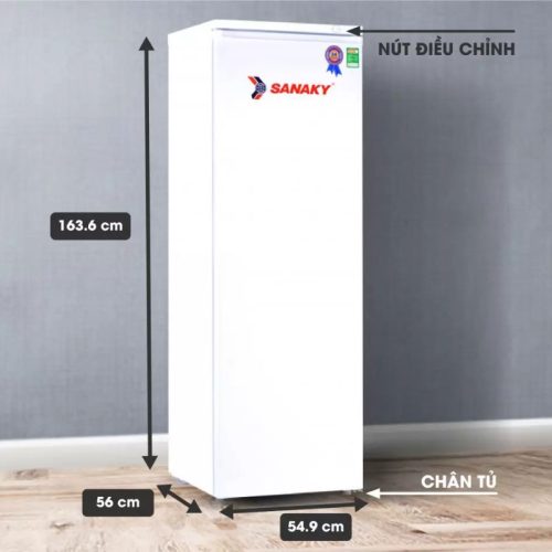 Kích Thước Tủ đông đứng Sanaky VH230HY 230 lít