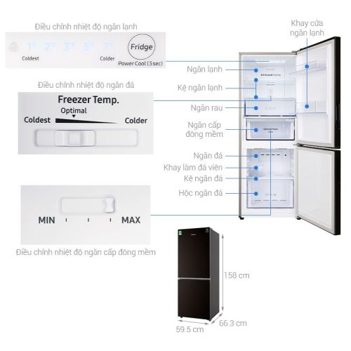 Kích Thước Tủ lạnh Samsung Inverter 280 lít RB27N4010BY/SV