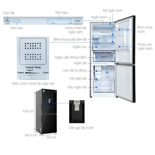 Kích Thước Tủ lạnh Samsung Inverter 276 lít RB27N4190BU/SV