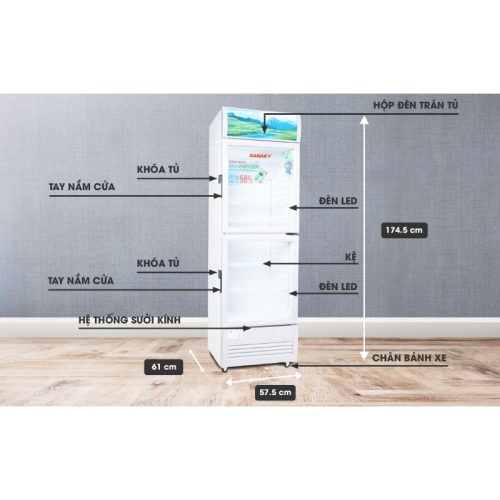 Kích thước tủ mát Sanaky 240 lít VH308W3L