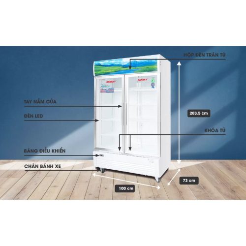 Kích thước tủ mát Sanaky Inverter VH1009HP3