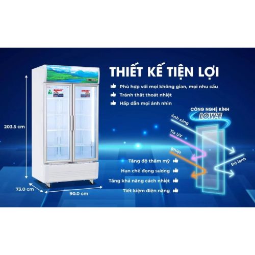 Kích thước tủ mát Sanaky Inverter VH8009HP3
