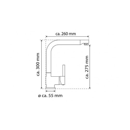 Kích thước vòi rửa bát Wasserwerk WK 4 Stainless steel look 700405